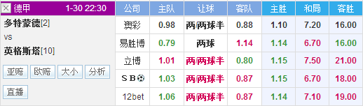 多特蒙德vs因戈尔施塔特前瞻：多特蒙德力擒升班马